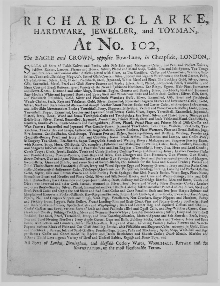 Collection of Trade Cards, Mainly British, 1700 - 1850 -Baron Leverhulme, Volume II- MET MM80534