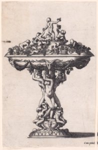 Covered Cup with Nude Figures Forming Stem Met DP889654