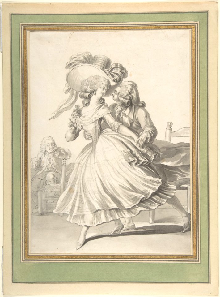 Costume Drawing- Lady and Gentleman Dancing MET DP805186
