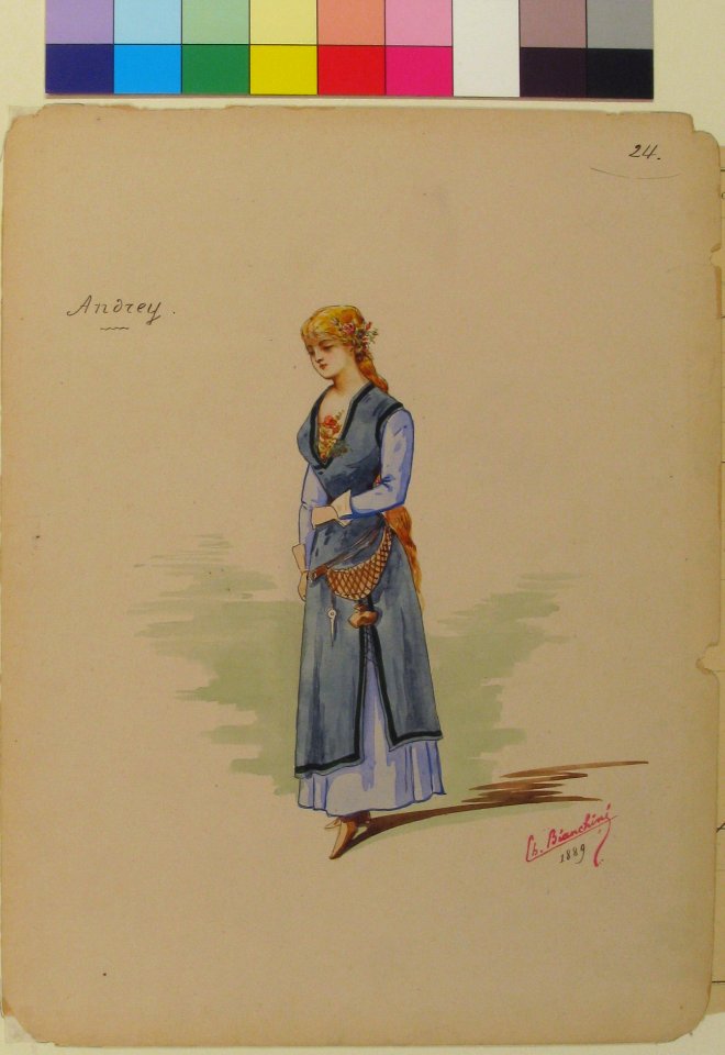 Costume Design for "Andrey" -a-; Descriptive sheet of Accessories -b- MET 69.683.4a, b