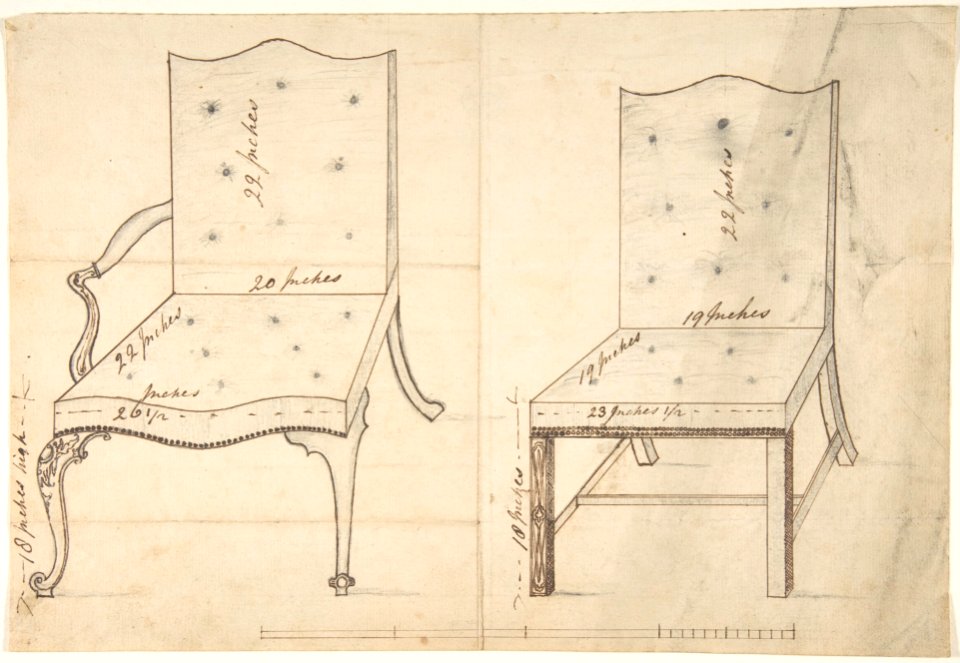 Designs for an Armchair and Side Chair MET DP806509