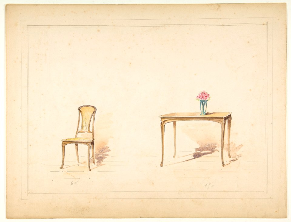 Designs for an Art Nouveau Table and Chair MET DP812917