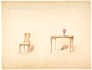 Designs for an Art Nouveau Table and Chair MET DP812917