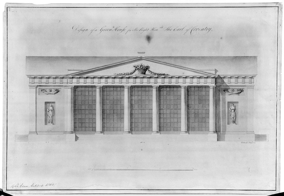 Design of a Greenhouse for the Right Honorable Earl of Coventry, Croome Court, Worcestershire (Elevation) MET MM30857