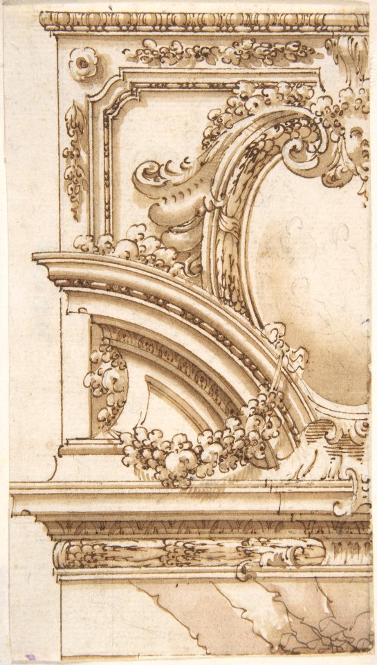 Designs for an Overdoor Decoration (recto); Various Sketches (verso) MET DP803273
