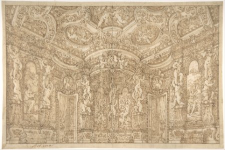 Design of an Interior with Portraits and Ornate Decorations. MET DP808019