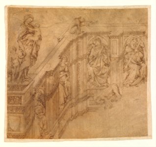 Design Fragment for the Left Side of the 'Fonte Gaia' in Siena MET DP332282