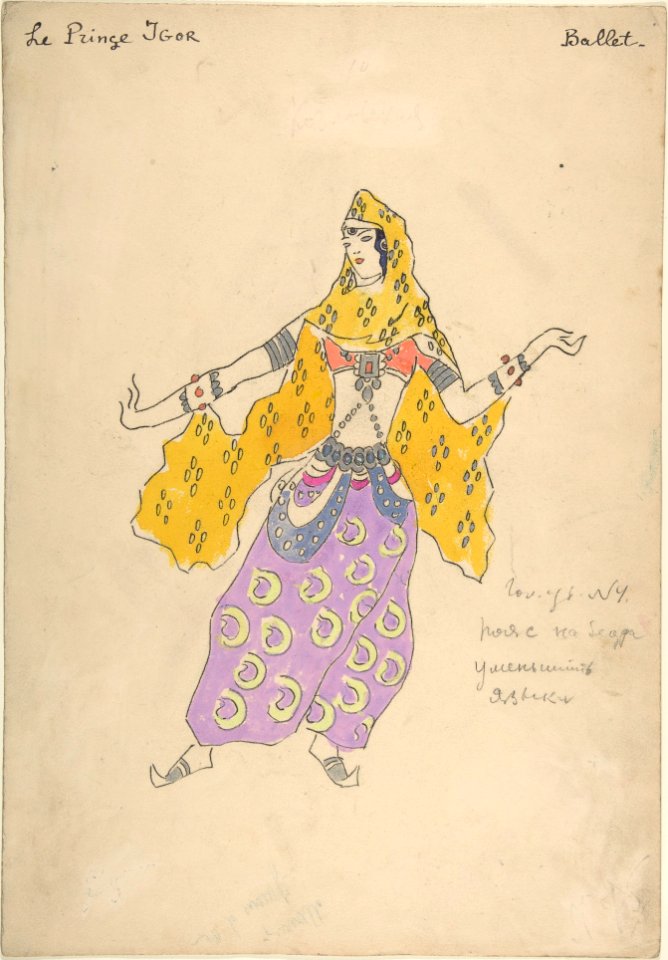 Costume design for Polovtsian girl in "Prince Igor" MET DP804776