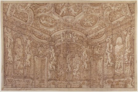 Design of an Interior with Portraits and Ornate Decorations. MET 1972.751