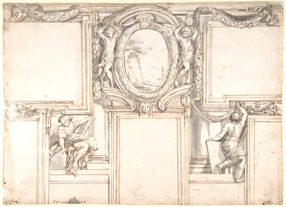 Design Wall Elevation with Stucco and Painted Decorations MET DP801348
