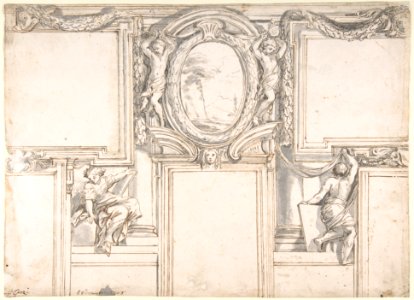 Design Wall Elevation with Stucco and Painted Decorations MET DP801348