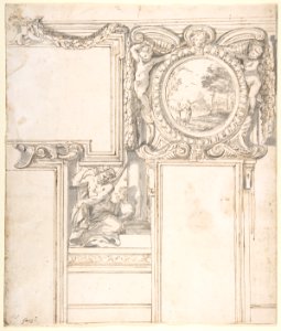 Design Wall Elevation with Stucco and Painted Decorations MET DP801343