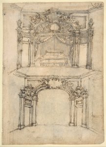 Designs for Bed Alcoves (Recto). Studies for a figure of St. John the Baptist and a Bed Alcove (Verso). MET DP809587