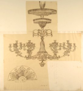 Designs for a Chandelier and a Plaster Mount MET DP809383