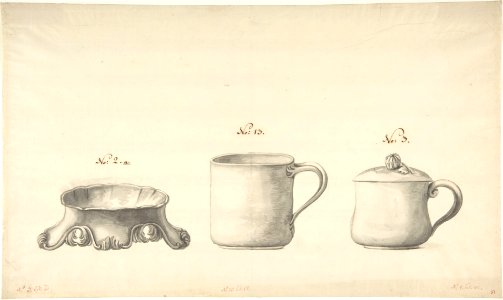 Design for a Salt Celler and Two Cups MET DP808971
