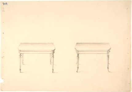 Design for Two Small Tables with Tapered Columnar Legs MET DP807023