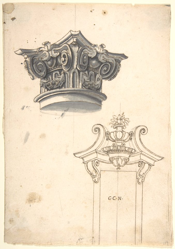 Designs for a Capital, and for a Doorway MET DP803321