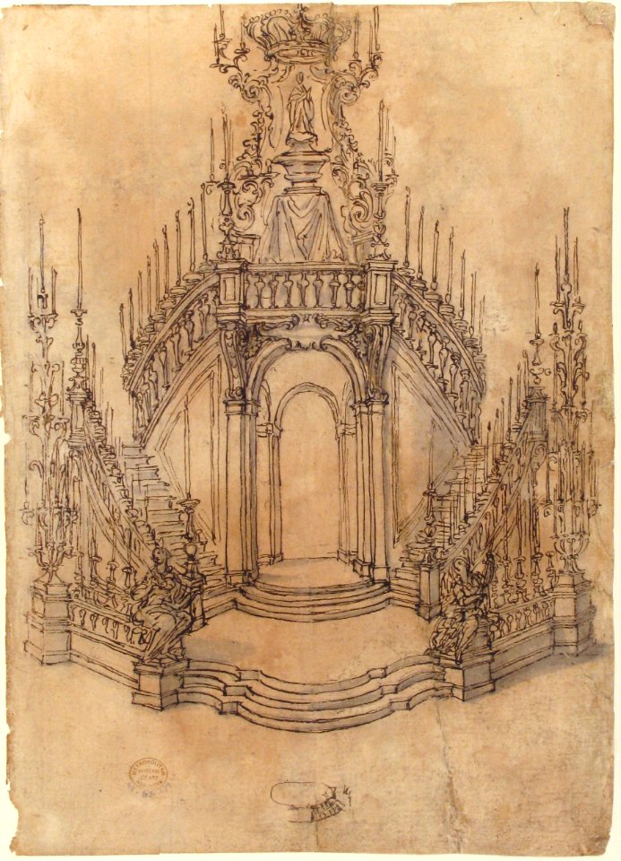 Designs for a Funerary Monument with Stairs (Recto). Various Funerary Monument Designs (Verso). MET 49.63.279 RECTO