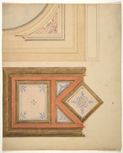 Designs for a ceiling and painted panel MET DP811407