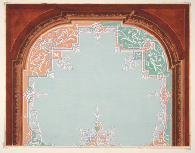 Designs for a painted ceiling with filagree borders MET DP811409