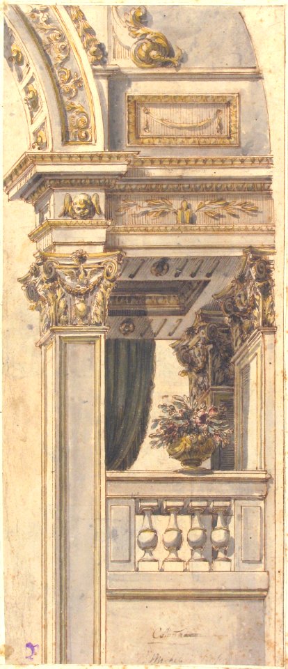 Design for a Pediment with Putti and a Blank Escutcheon MET 52.570.139