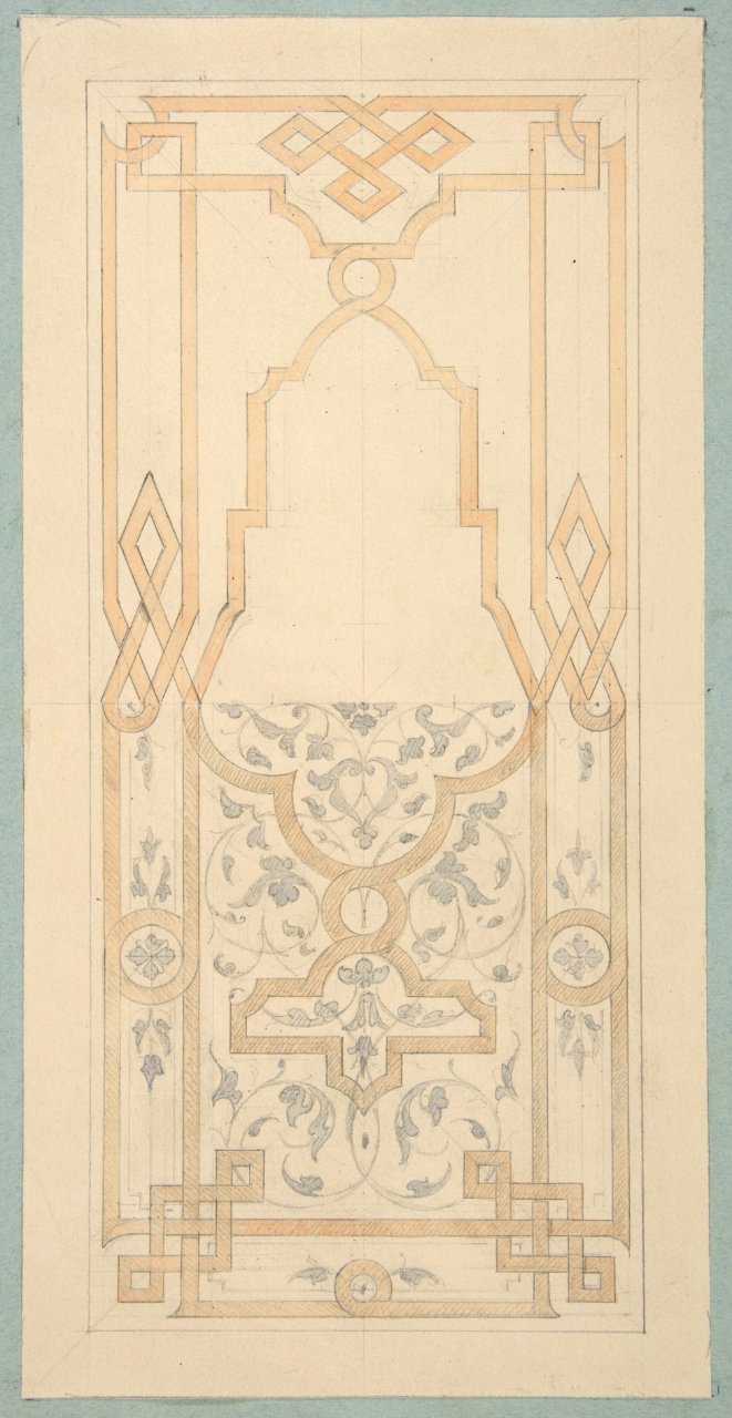 Design for a panel ornamented with strapwork and rinceaux MET DP811408