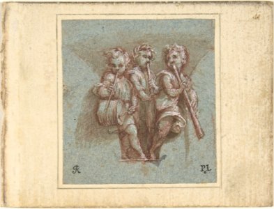 Design for a Pendentive- Youthful Musicians with Wind Instruments and a Drum MET DP807717