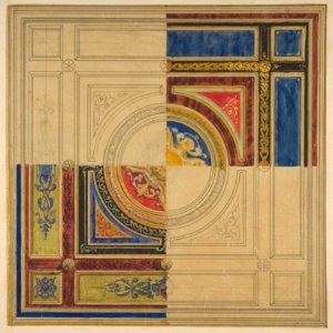 Design for a paneled ceiling with alternative decorations MET DP811793