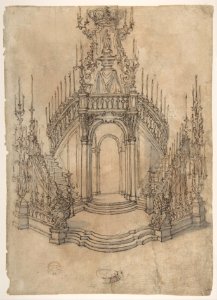 Designs for a Funerary Monument with Stairs (Recto). Various Funerary Monument Designs (Verso). MET DP809745
