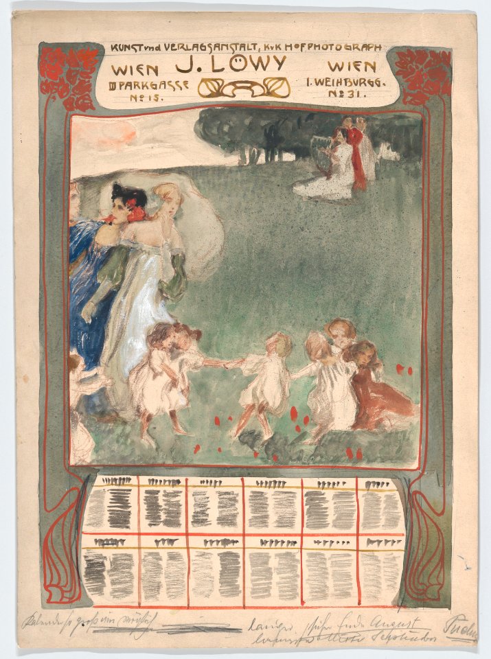 Design for a poster of calendar for J. Löwy, Vienna MET DP864090