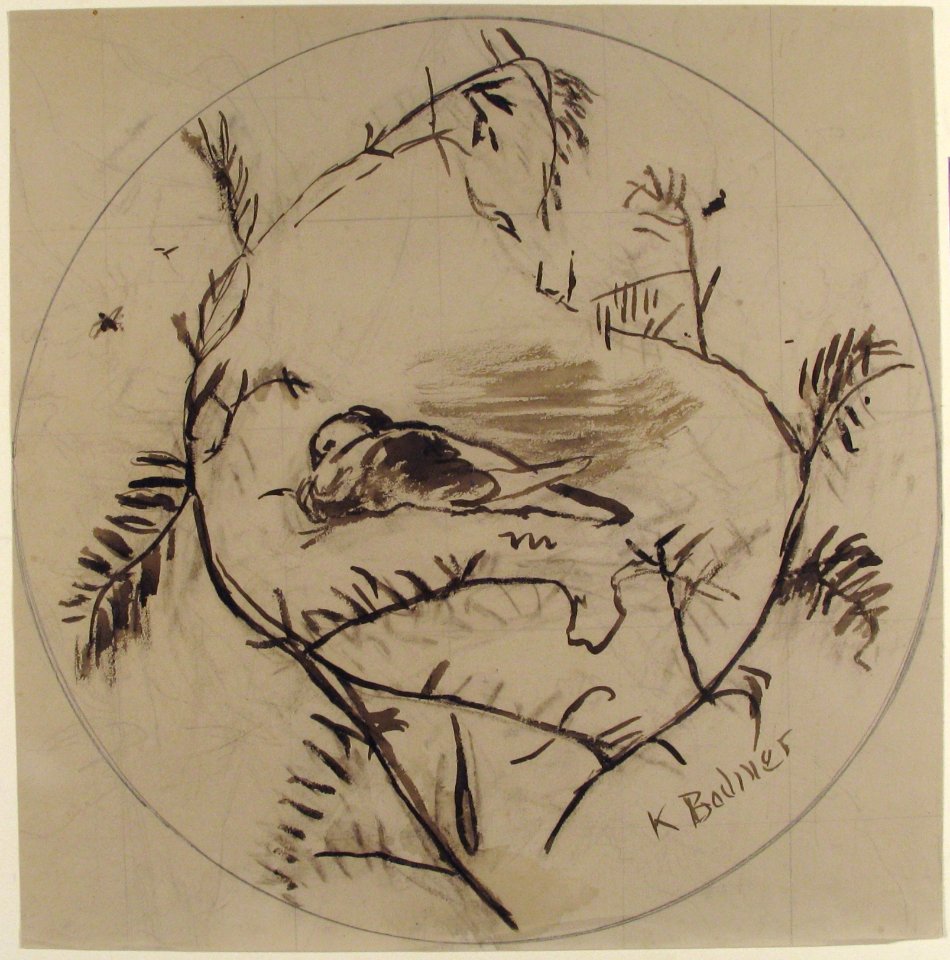 Design for a Plate Decorated with a Bird and Plant Motifs MET 60.620.48