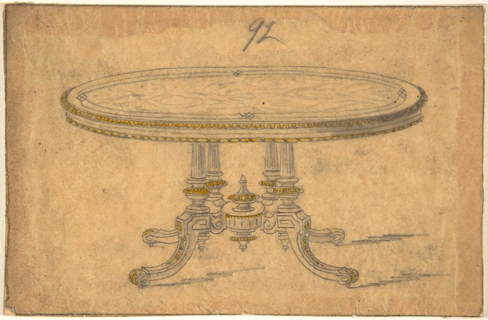 Design for a Round or Oval Renaissance Style Table MET DP806531
