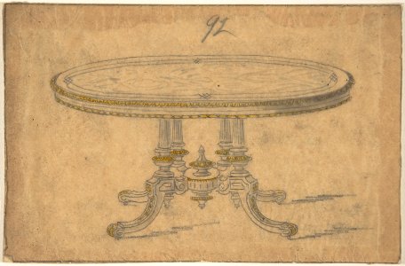 Design for a Round or Oval Renaissance Style Table MET DP806531