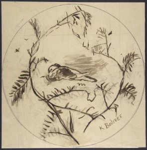 Design for a Plate Decorated with a Bird and Plant Motifs MET DP809541