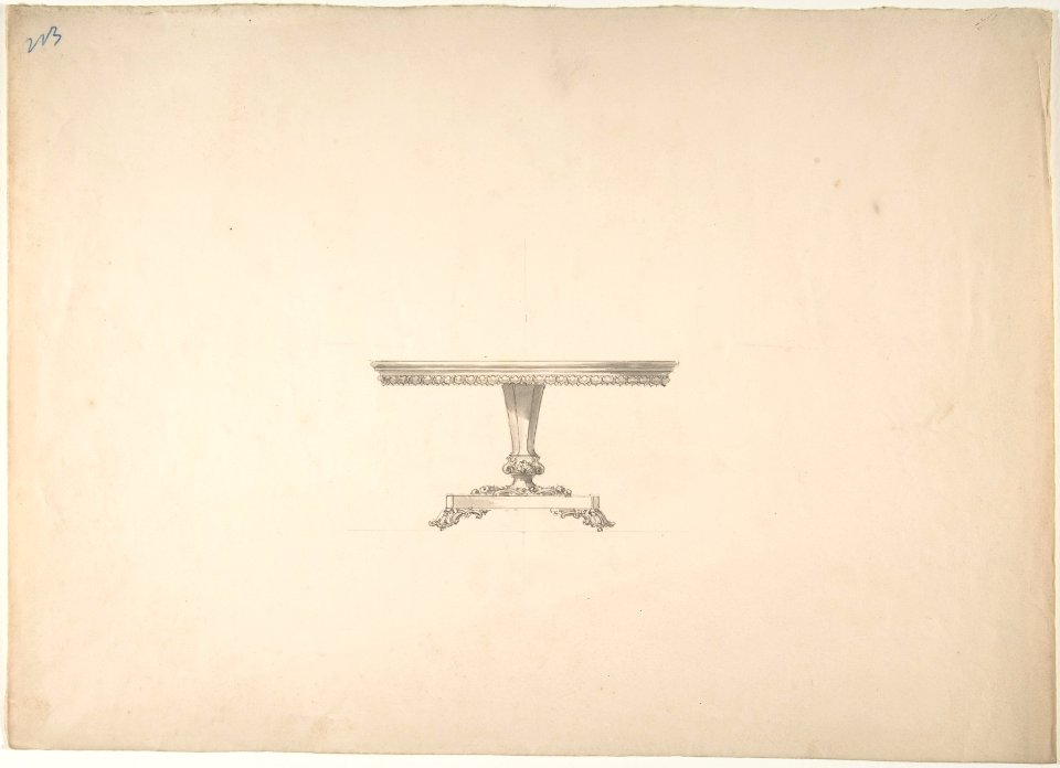 Design for a Round Pedestal Table MET DP807008
