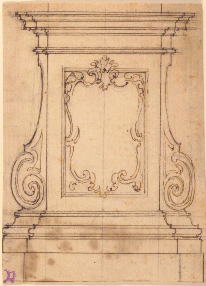 Design for a Pedestal (recto); Design for the Plan of a Monument (verso) MET 52.570.235 RECTO