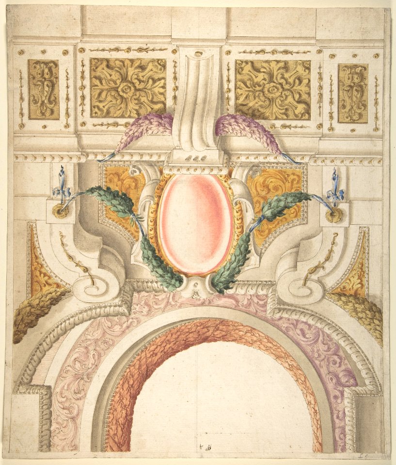 Design for a Part of a Ceiling and a Pediment MET DP803746
