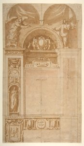 Design for a Reredos or Frame and Setting for an Altar Painting MET DP811478