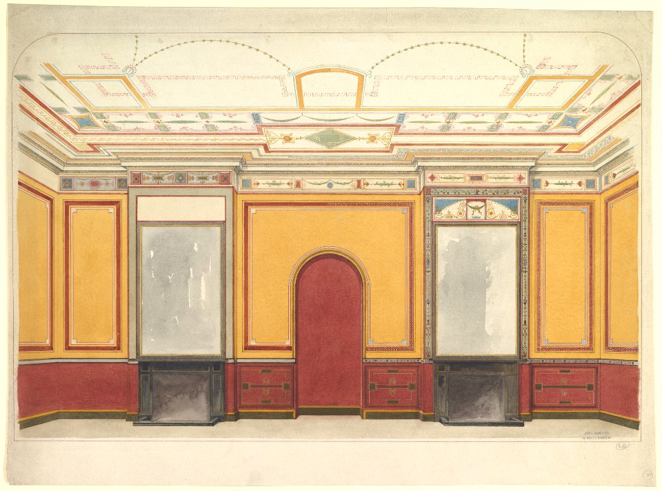 Design for a room with two fireplaces MET DP820942