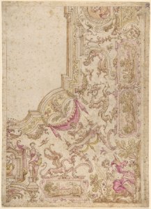Design for a Quarter of a Ceiling with Grotesque Decorations MET DP802670