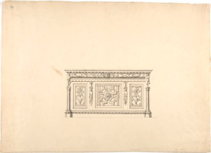 Design for a Renaissance Style Carved Cabinet MET DP807297