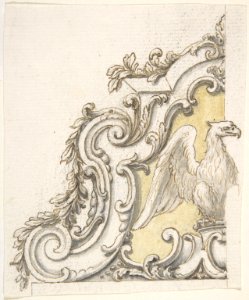 Design for a Sculptural Ornament With an Eagle, Volutes and Leaves. MET DP809577