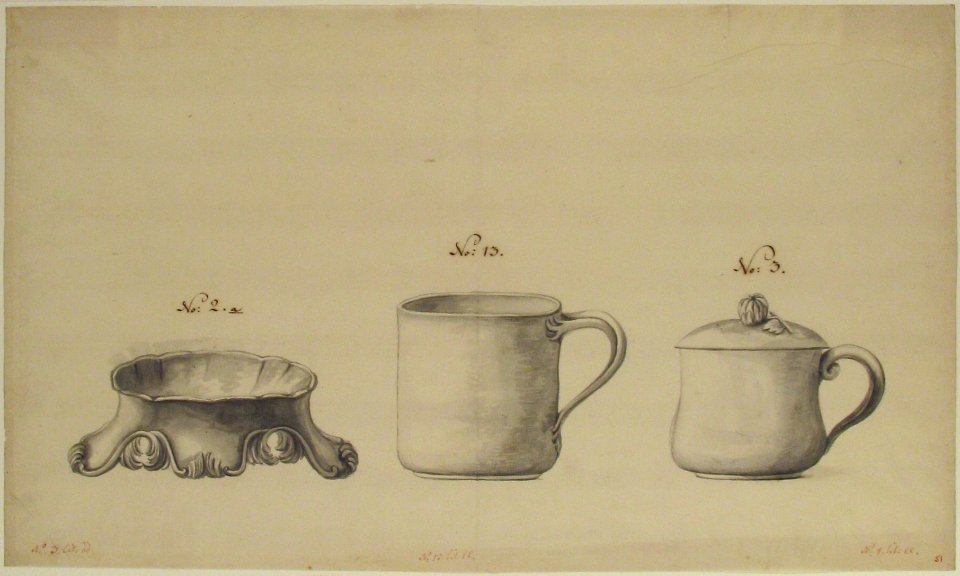 Design for a Salt Celler and Two Cups MET 61.680.2.1