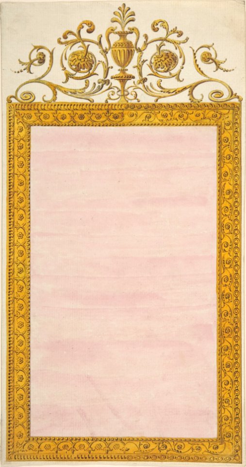 Design for a Pier-glass of Oblong Form, the Cresting a Scroll and Urn MET DP805298