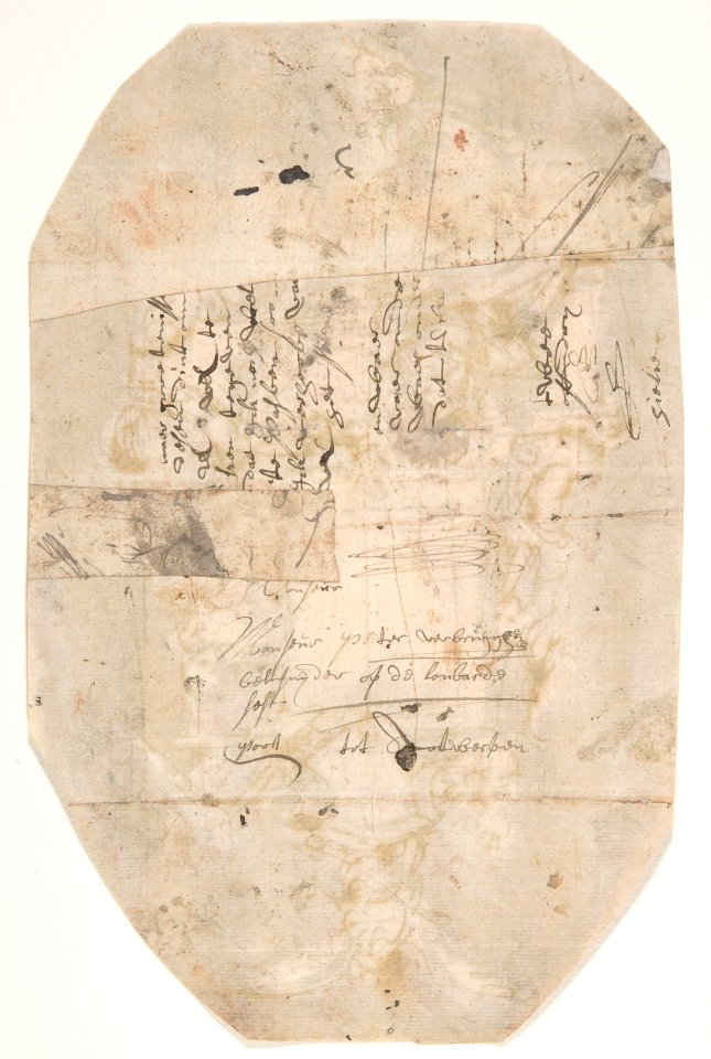 Design for a sepulchral monument; verso- Fragment of a letter and notes MET DP808650