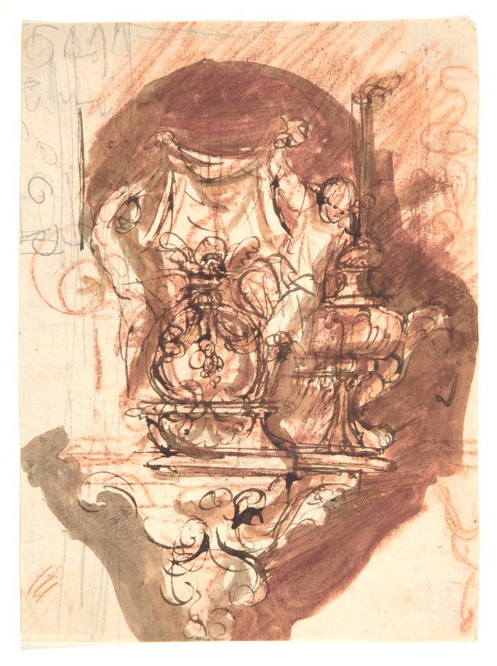 Design for a sepulchral monument; verso- Design for a sepulchral monument MET DP808626