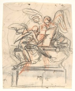 Design for a sepulchral monument with an allegory of Time; verso- Design for a column MET DP808639