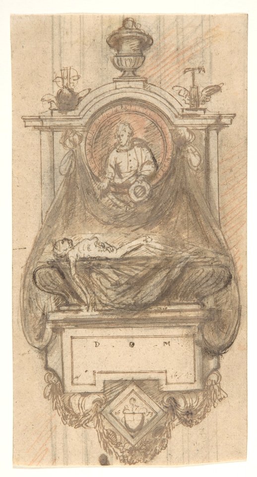 Design for a sepulchral monument with a portrait bust MET DP808658