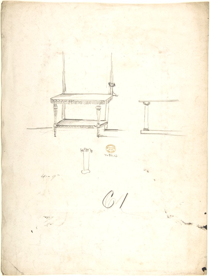 Design for a Side Table and Mirror MET DP804598