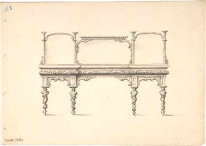 Design for a Sideboard with Mirrors and Turned Legs MET DP807131